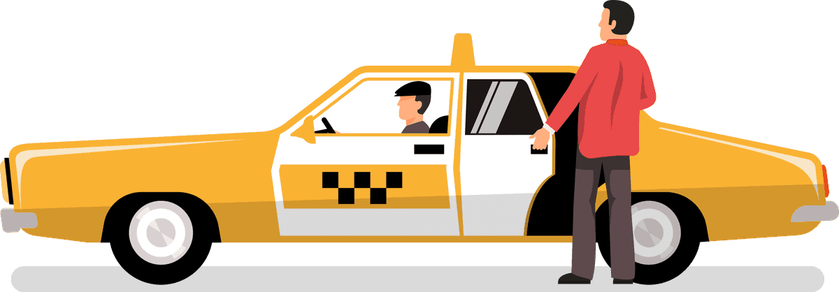 transportation vehicles with people illustration in a vibrant city setting for quick commutes