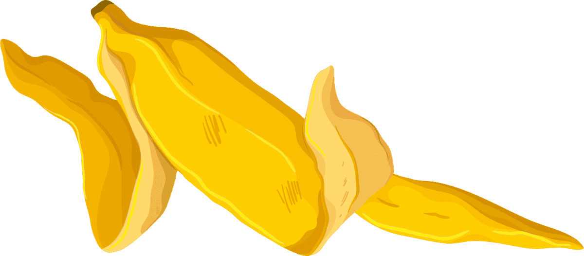 banana peel isolated white background for fun illustrations and creative projects