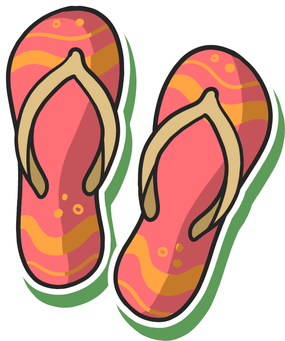 travel holiday element concept featuring colorful flip flops for summer fun and relaxation