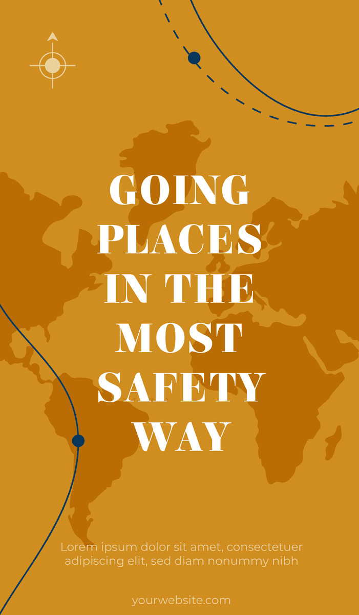 travel safety promotional posters with inspiring destinations and travel tips for safe adventures