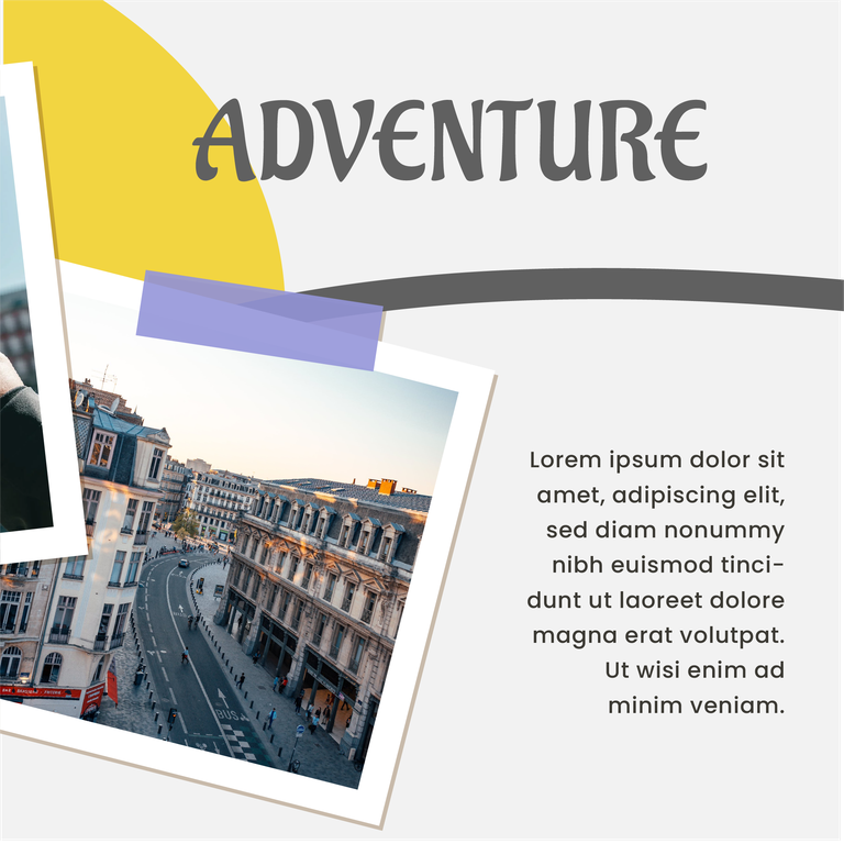 travel promotion instagram post template featuring a modern and vibrant aesthetic