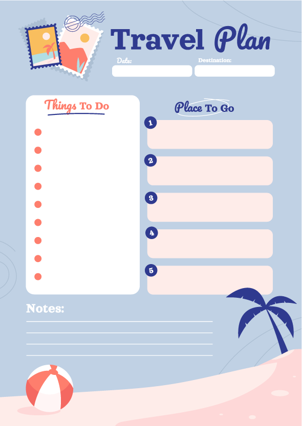simple travel journal template for effortless trip planning and organization