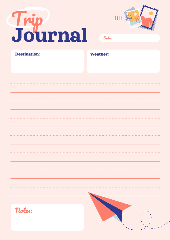 simple travel journal template for capturing memories on your journey