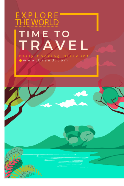 travel poster templates scenery sketch colorful classical