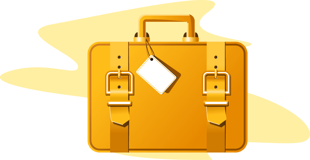 travel theme icon vector suitcase with a bright yellow finish for vacation preparations