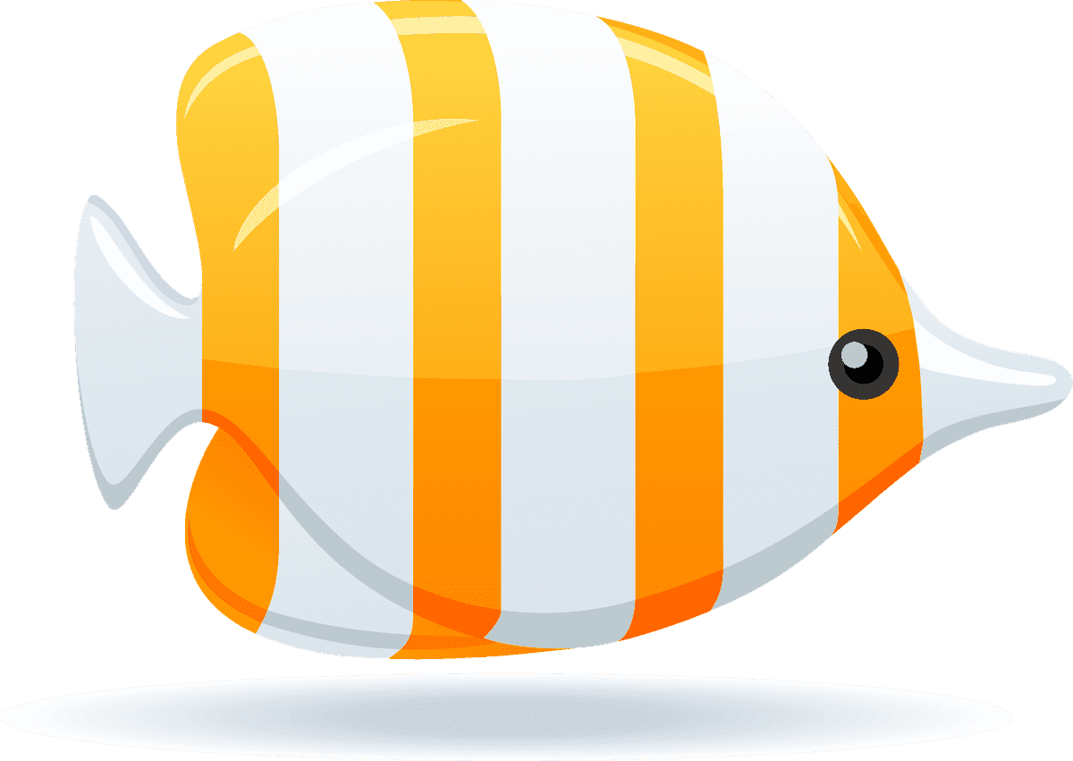 travel and food icons collections featuring colorful fish and aquatic elements for culinary adventures
