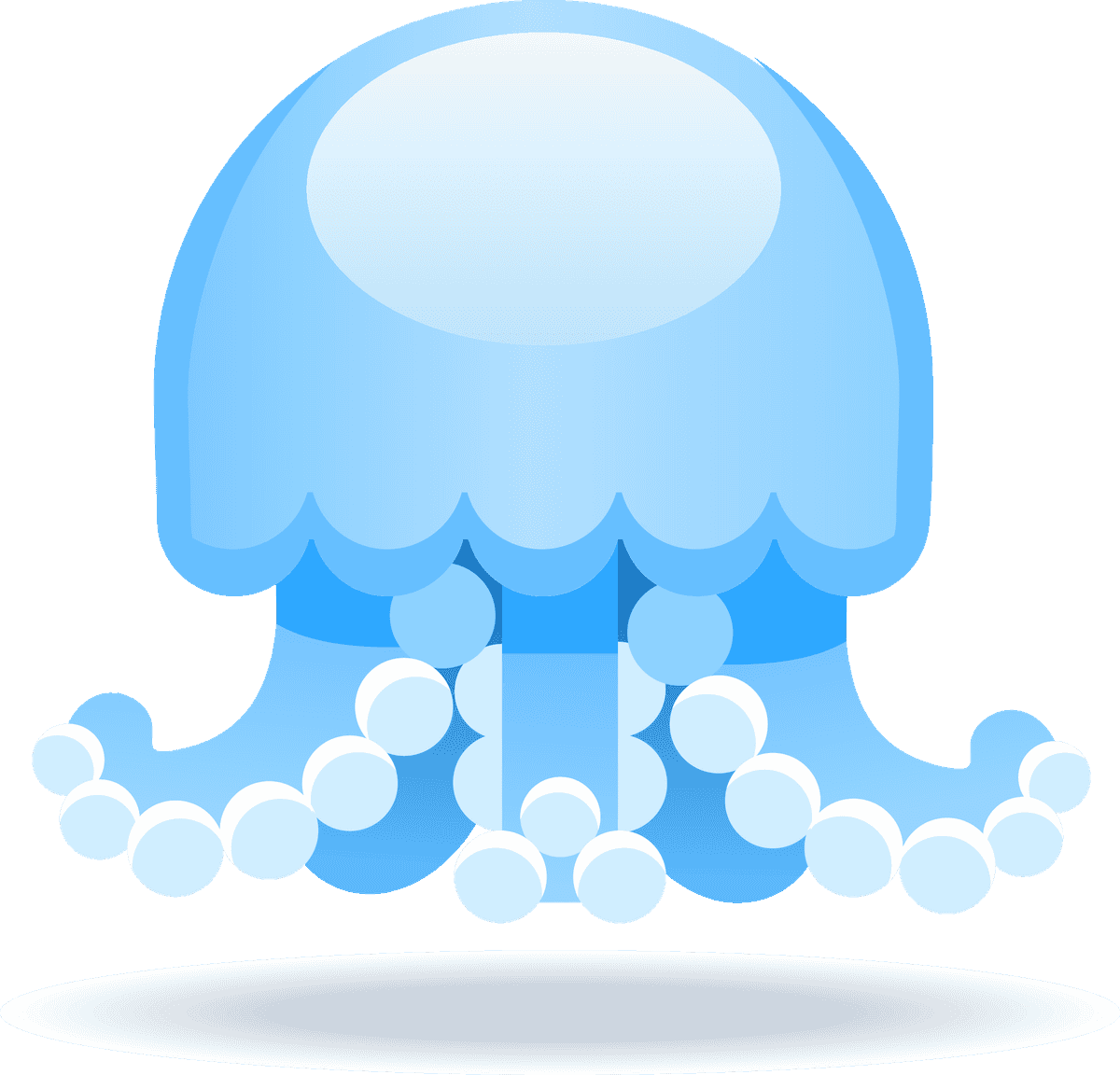 travel and food icons collections featuring a playful jellyfish and aquatic elements