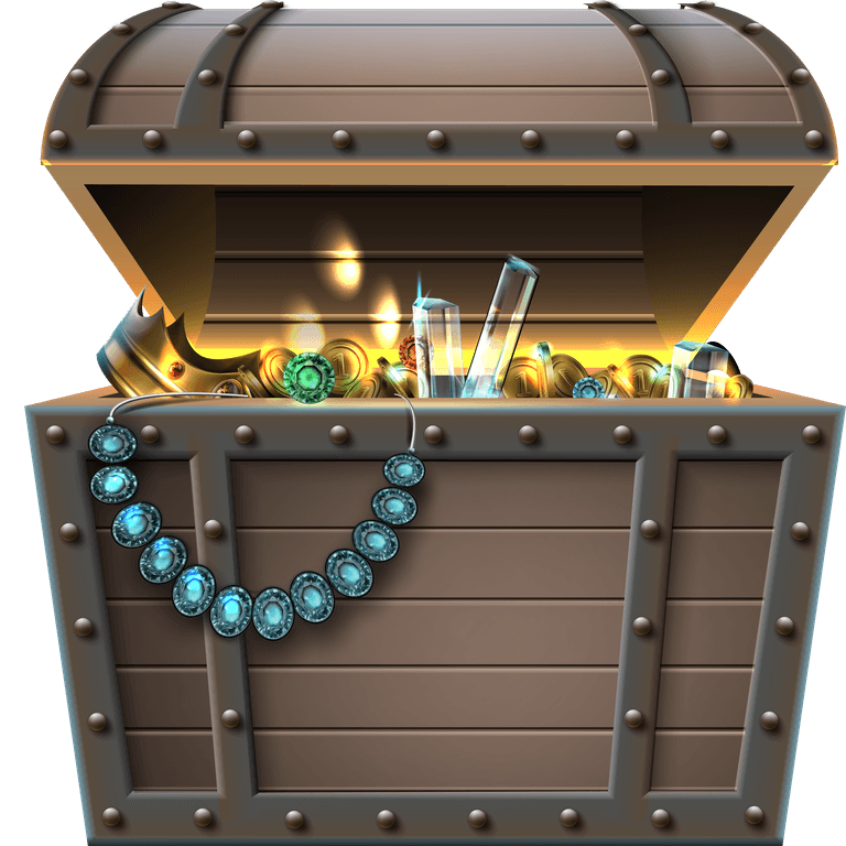 treasure box realistic treasures composition with chest full gold coins