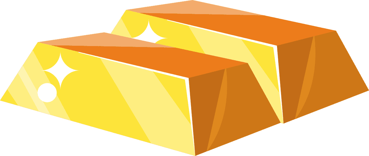 treasures elements colorful symbols sketch showcasing shiny gold bars for fun illustrations