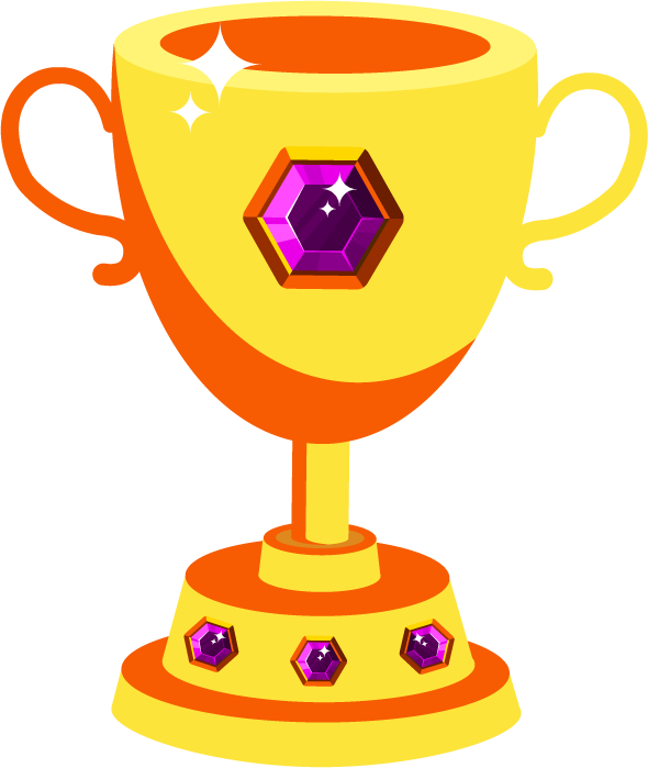 treasures elements colorful symbols sketch of a shining trophy with precious gems