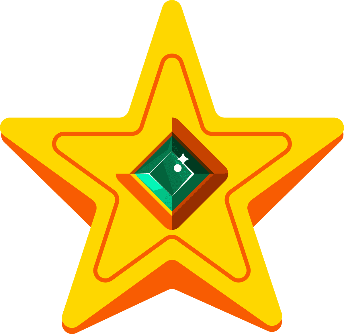 treasures elements colorful symbols sketch featuring a vibrant star with gem accents for playful themes