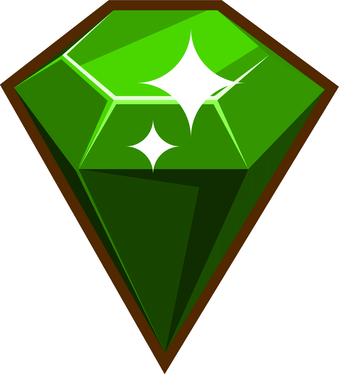 treasures elements colorful symbols sketch of a sparkling green gem with shine effects