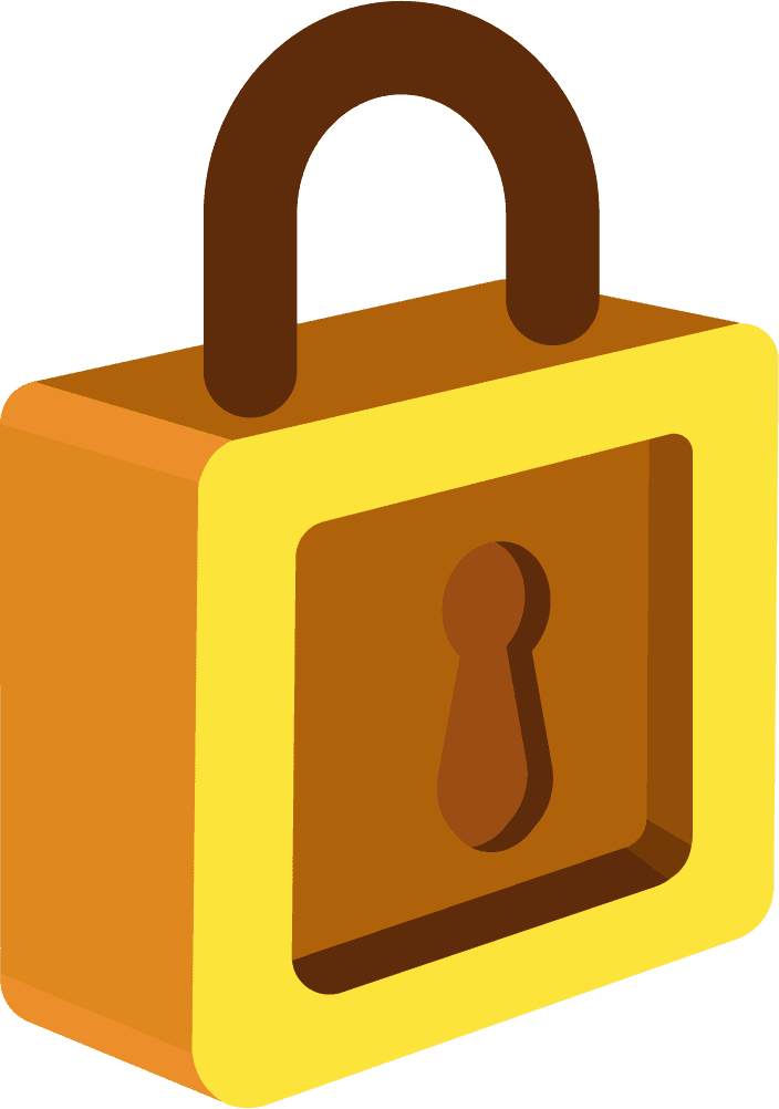 treasures elements colorful symbols sketch of a vibrant padlock for security themes