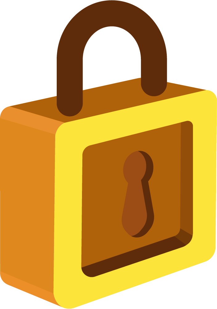 treasures elements colorful symbols sketch of a vibrant padlock for security themes