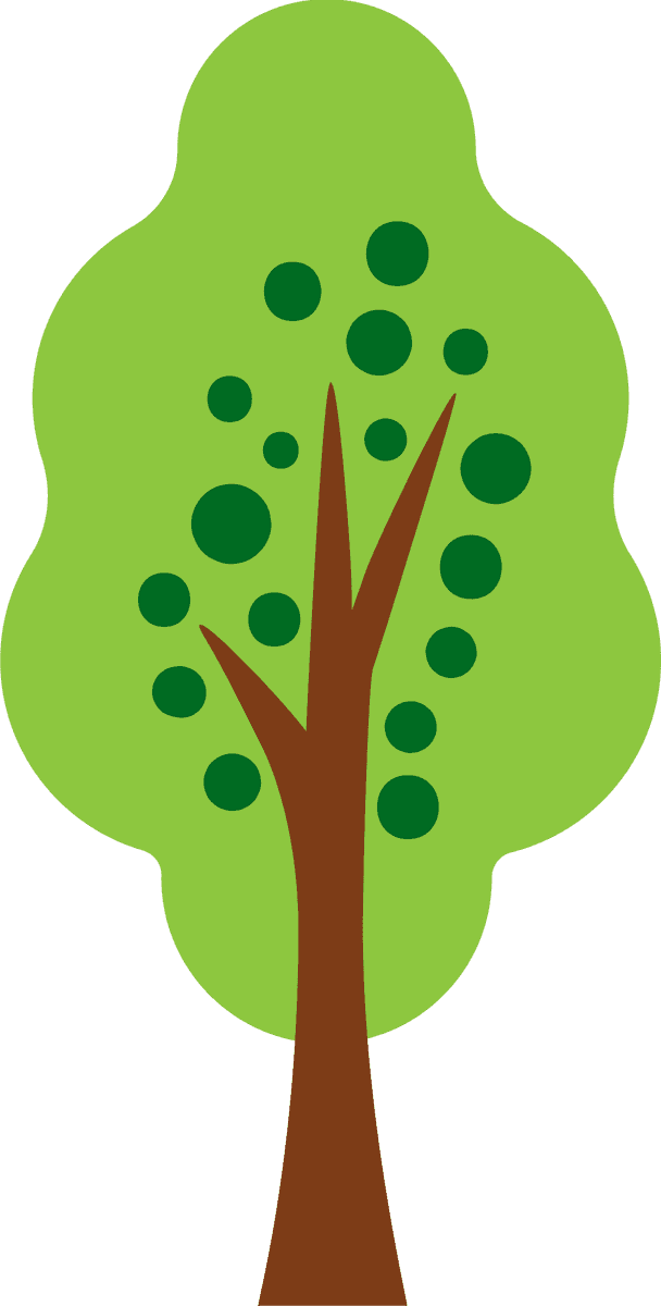 tree clipart made in vector with green leaves and a sturdy trunk for multiple projects