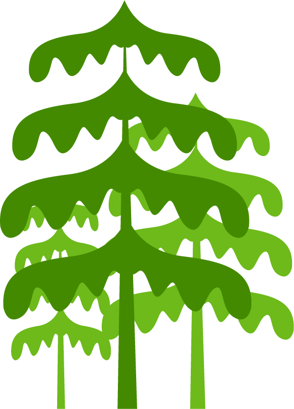 tree icons collection colored classical with vibrant shades for eco-friendly projects