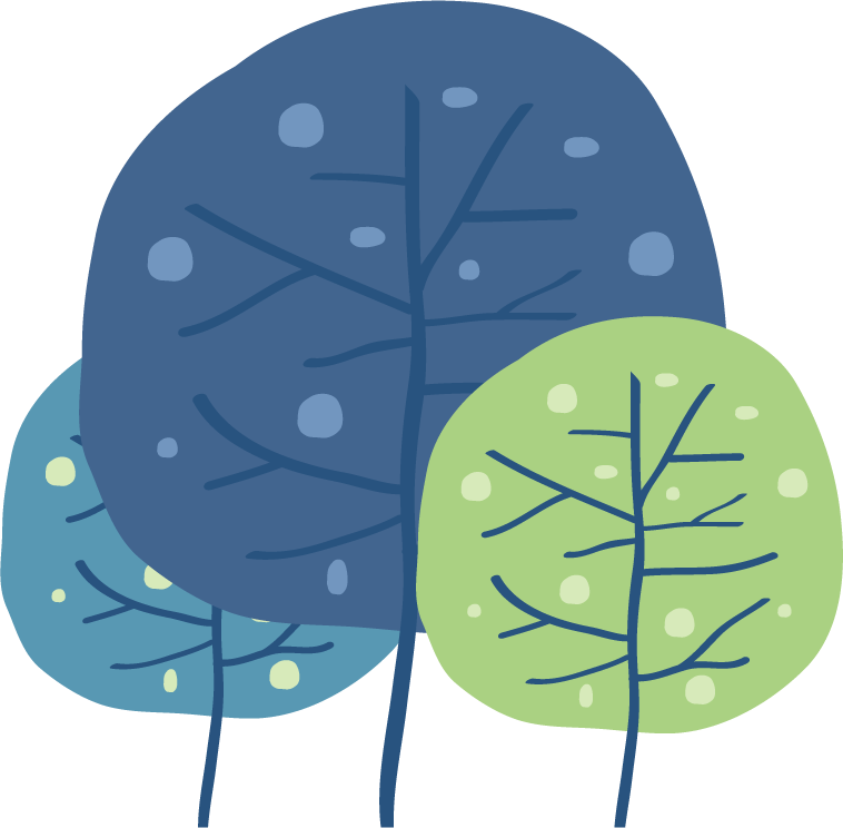 tree icons collection colored classical suitable for eco-friendly projects and nature themes