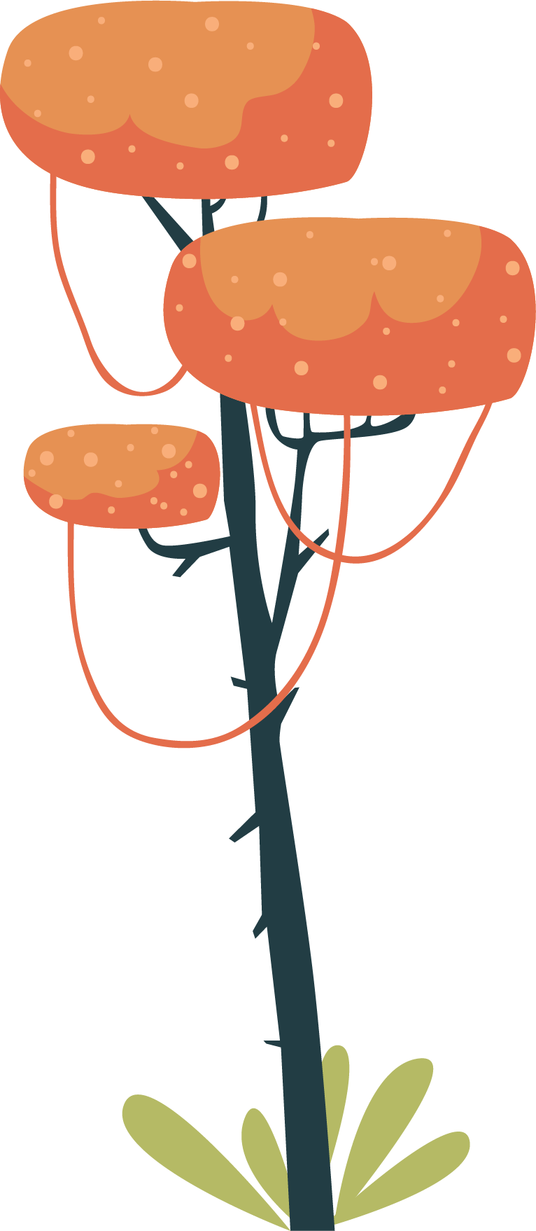 tree icons collection colored classical art for nature-themed projects and crafts