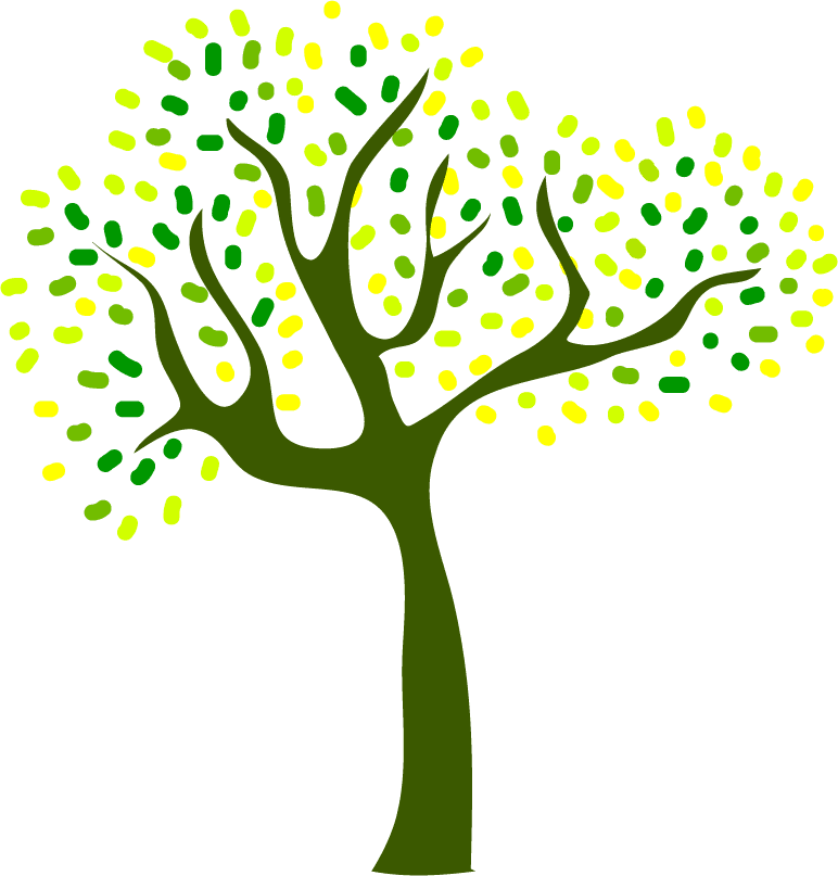 tree icons collection various multicolored 