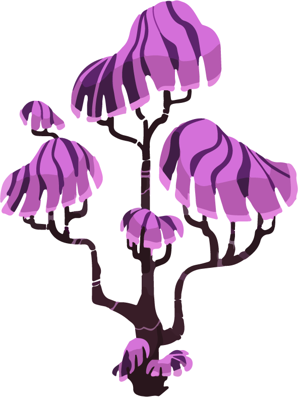 tree plant colorful vector with striking purple hues for modern digital projects