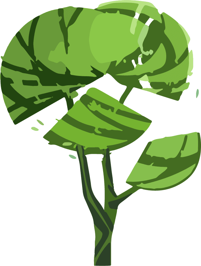 tree plant illustration icon with vibrant green leaves for eco-friendly designs and nature themes