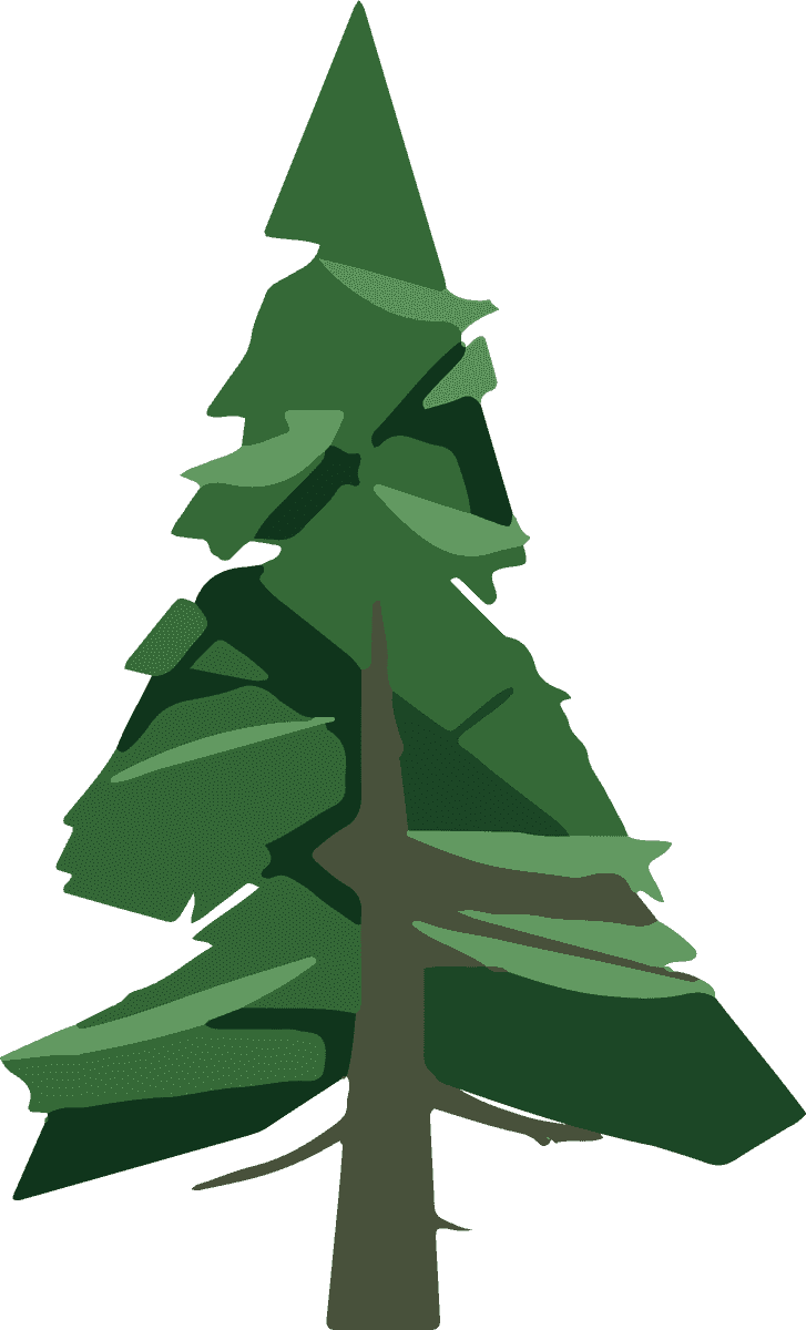 tree plant illustration icon featuring a stylized evergreen for eco-friendly themes