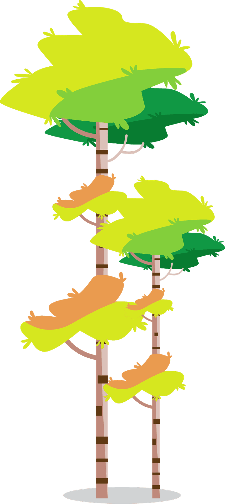 tree shapes icons colorful classical sketch