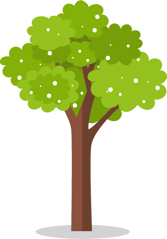 tree shapes icons colorful classical sketch