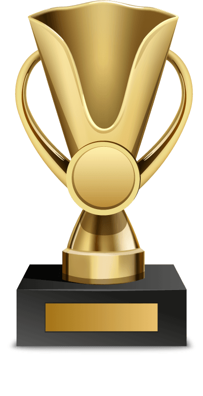 trophy beautiful golden trophy cups awards different shape realistic set isolated