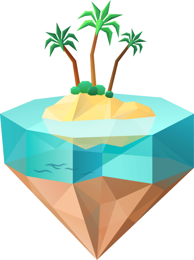 tropical island symbols polygonal icons for summer themes and travel applications