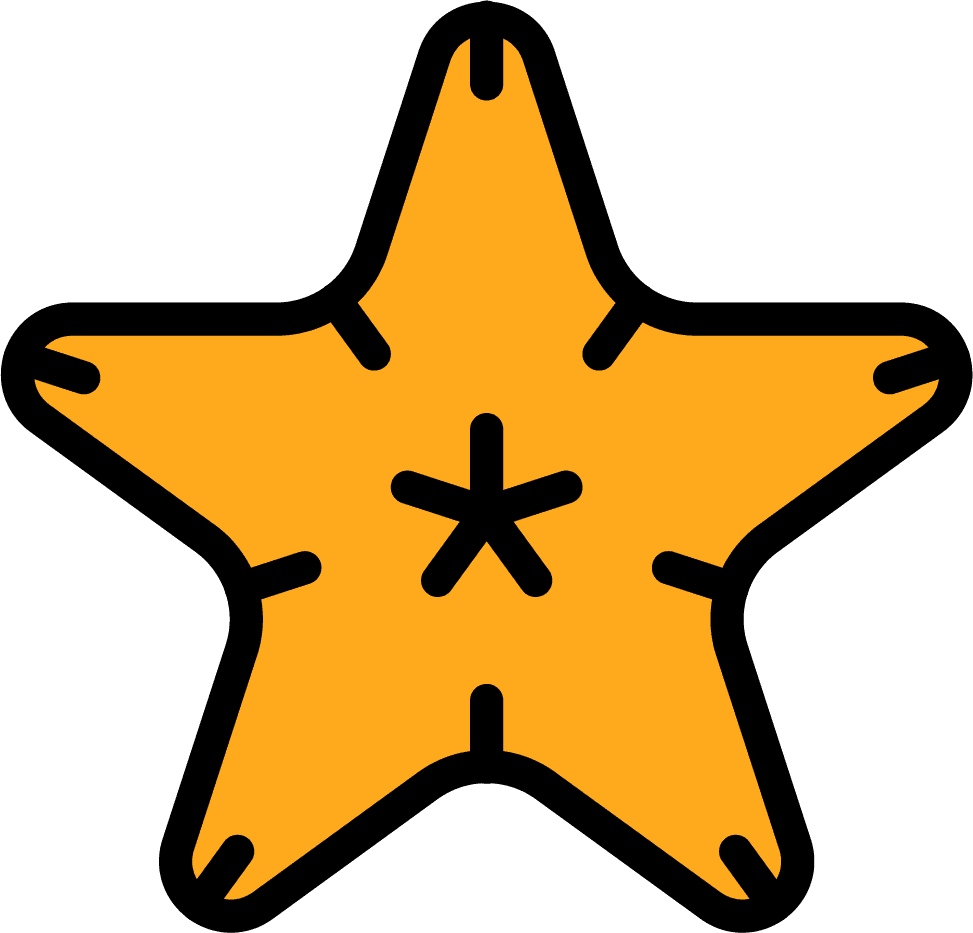 tropical related icon filled starfish symbol for beach and summer themes