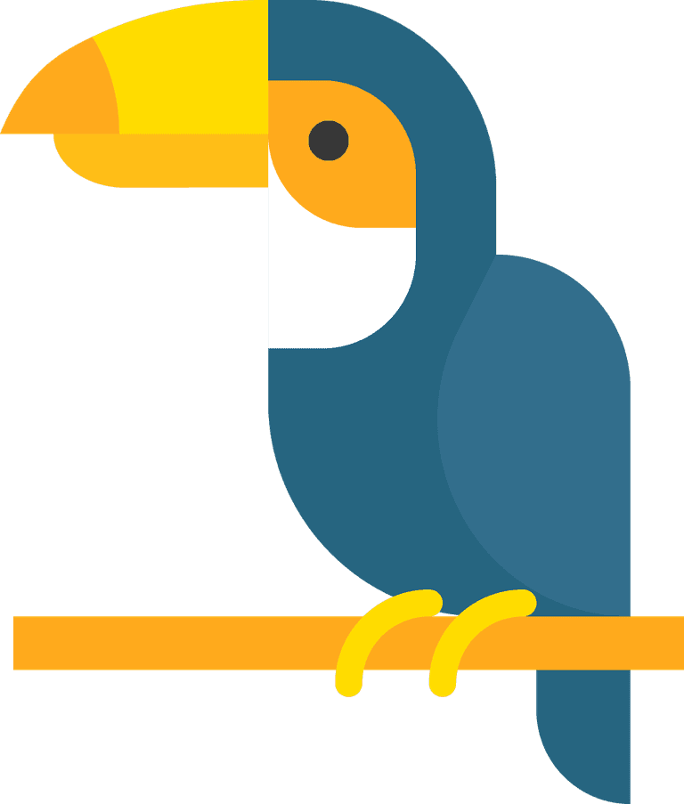 tropical related icon flat toucan illustration for vibrant summer themes