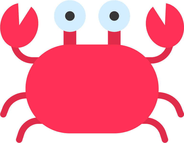 tropical related icon flat crab character for summer beach theme projects