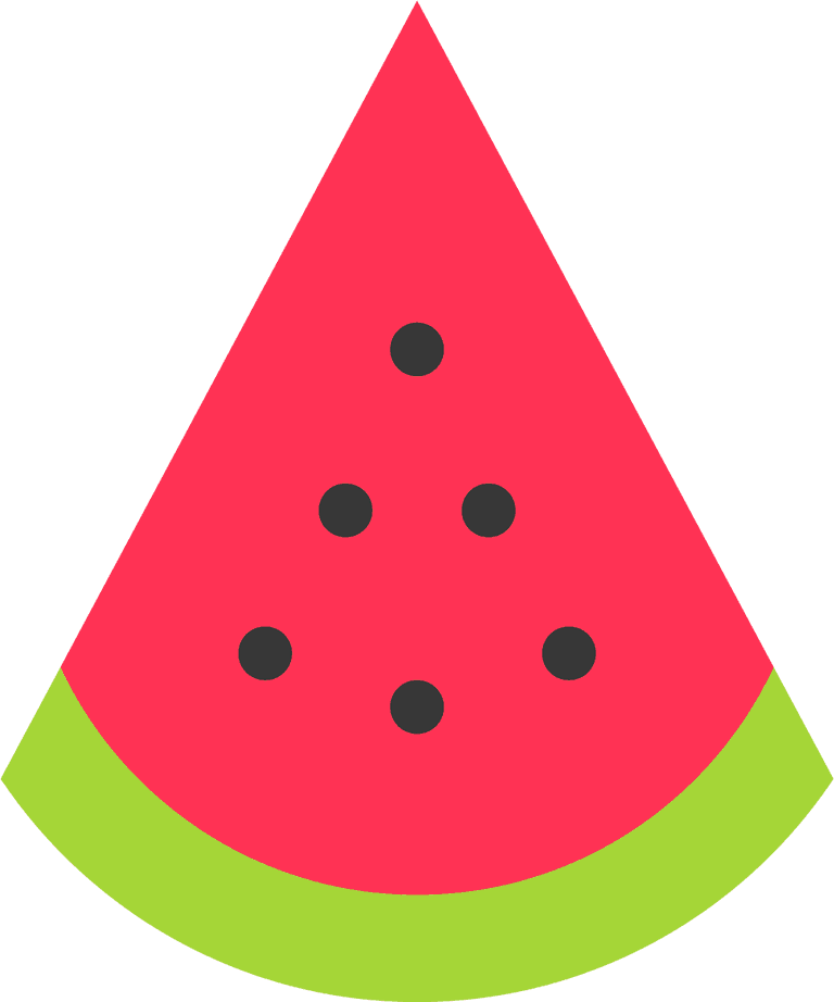 tropical related icon flat watermelon slice with vibrant colors and playful style