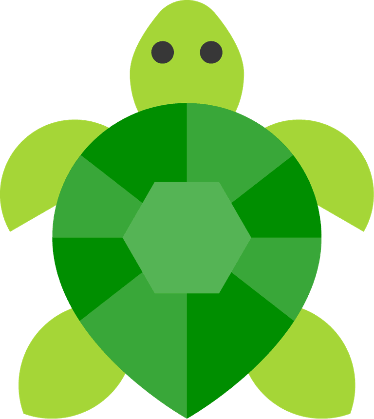 tropical related icon flat cute turtle with vibrant shades for eco-friendly themes