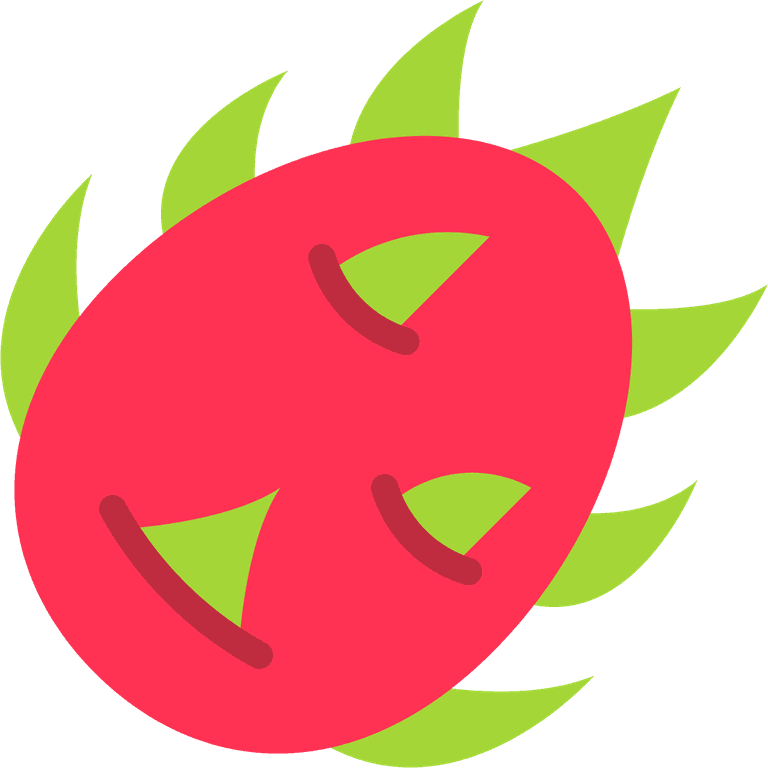 tropical related icon flat style featuring a colorful dragon fruit with vibrant colors