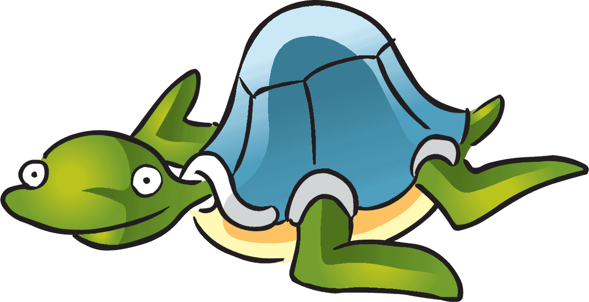 playful turtle cartoon marine life vector with a cute design for children’s illustrations