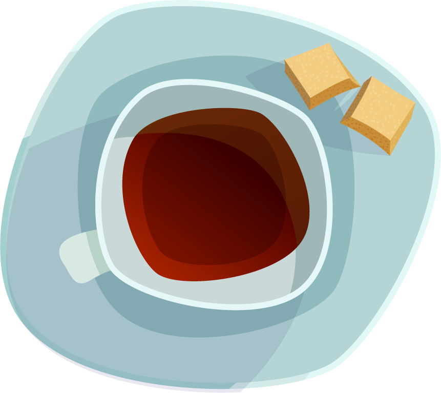 Types of tea - cup and teapot illustration