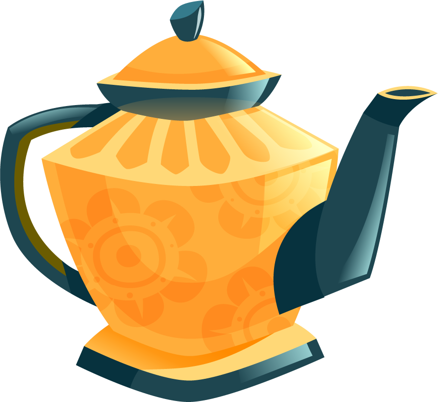 Types of tea - cup and teapot illustration