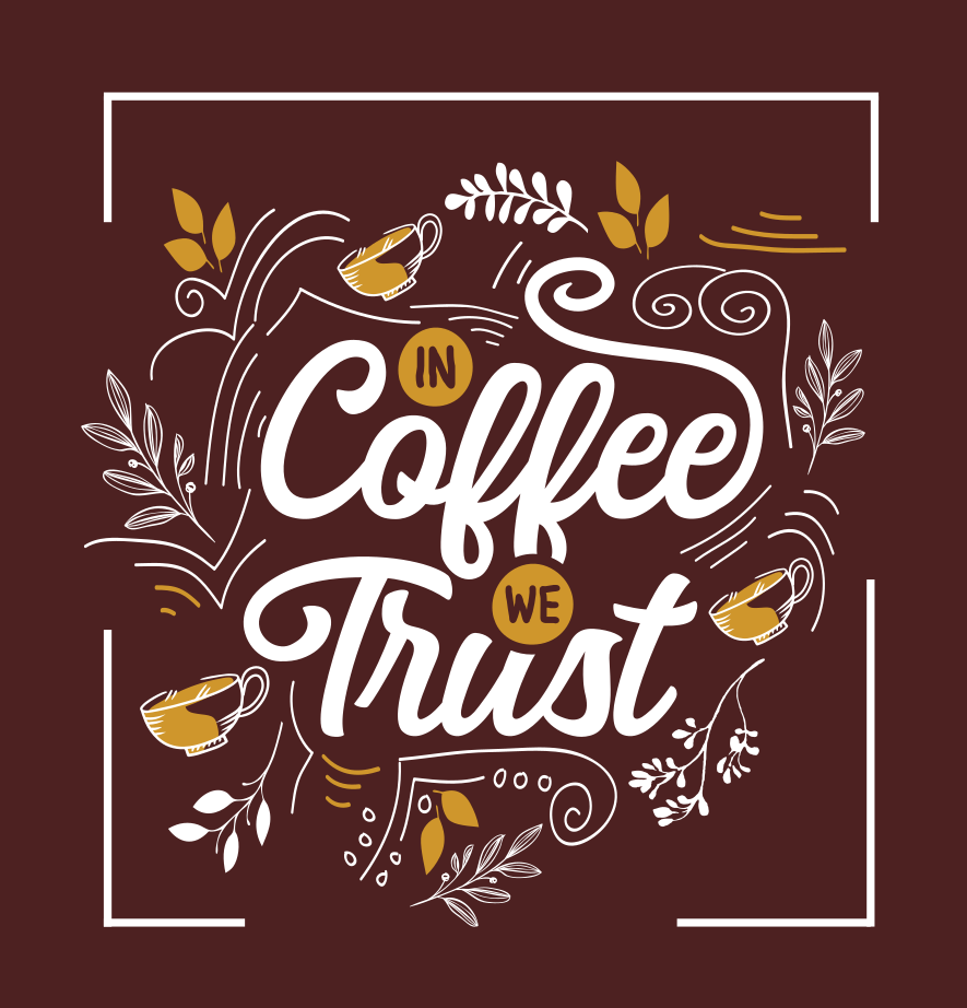 typography poster patterns and textures celebrating coffee culture with playful illustrations