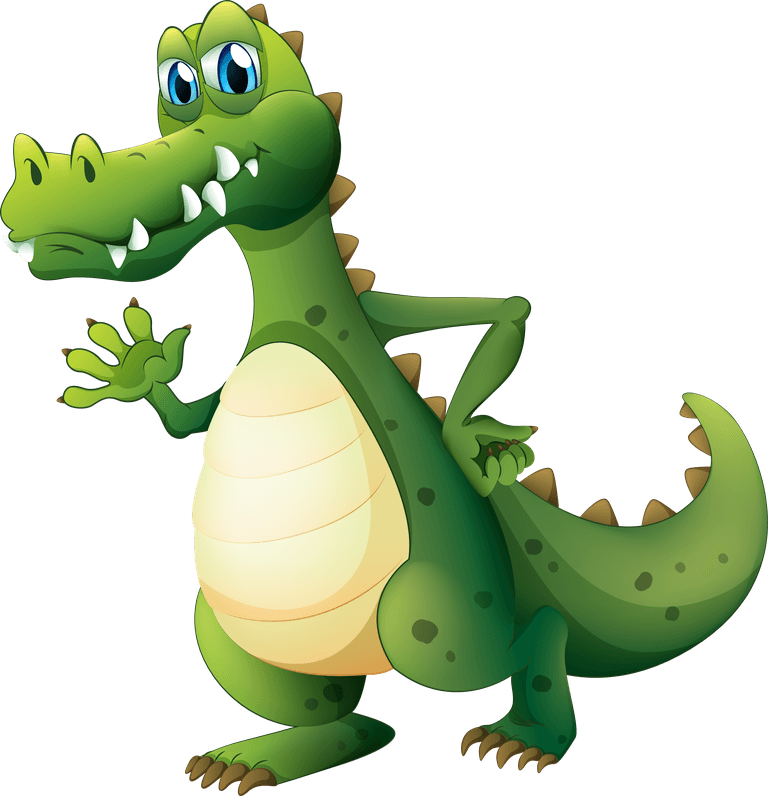 tyrannosaurus illustration of the eight scary crocodiles on a white background