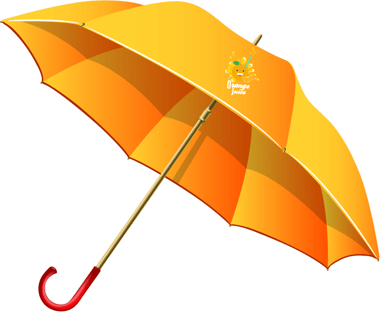 umbrella corporate identity collection orange juice decoration