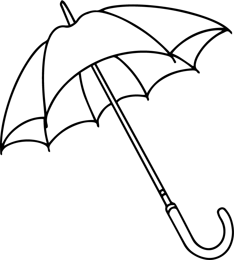 umbrella icons black white handdrawn sketch