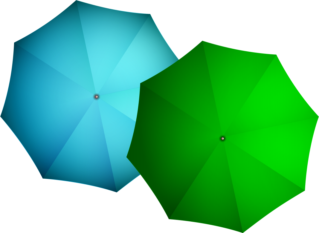 umbrella icons colored flat sketch for rainy weather and outdoor design
