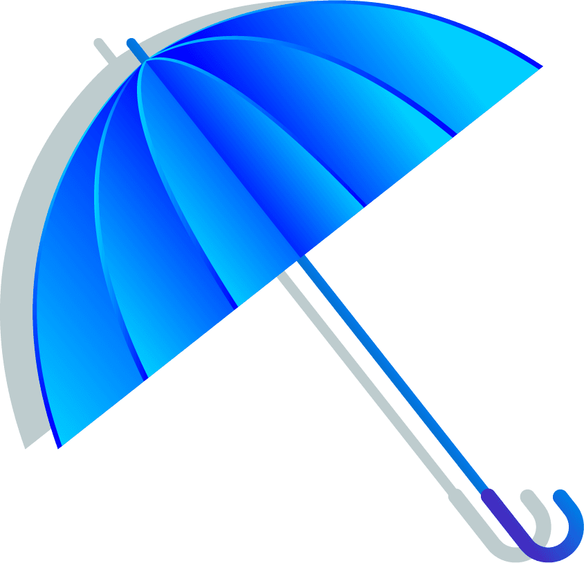 umbrella icons colored flat sketch for weather app and creative projects