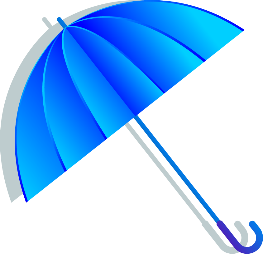 umbrella icons colored flat sketch