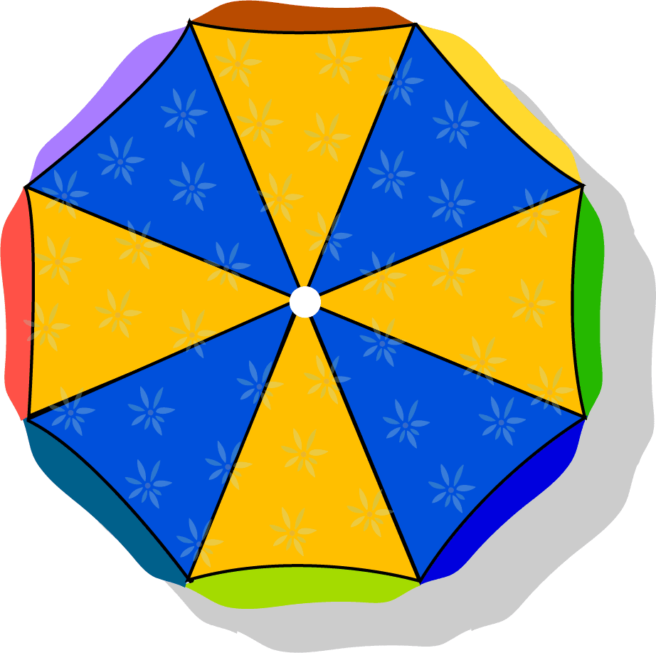 umbrella icons colorful flat decoration polygon 