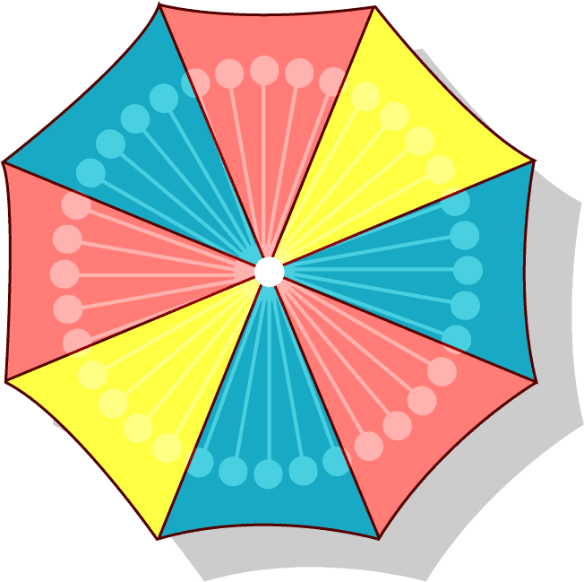 umbrella icons colorful flat decoration polygon 