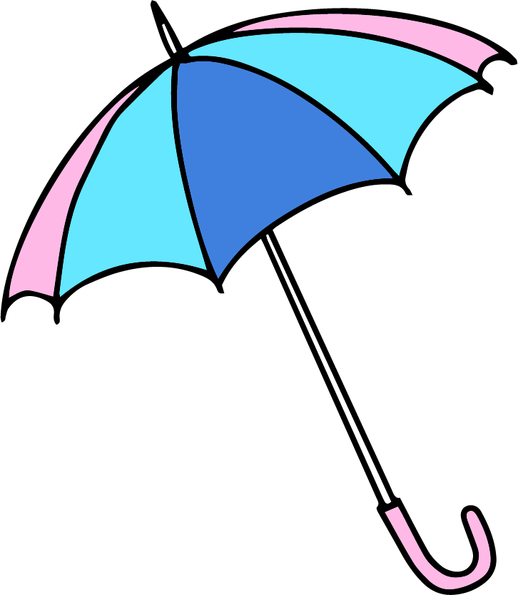 colorful handdrawn sketch of umbrella icons for weather apps and events