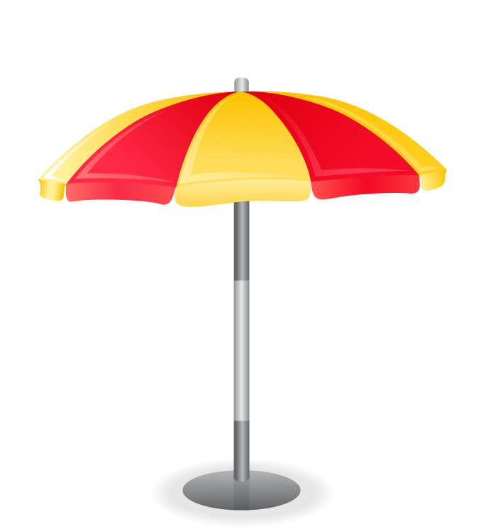 stylish umbrella lounge chair vector perfect for beach or patio comfort